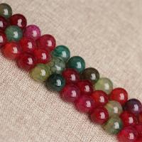 Agate Beads Tourmaline Color Agate Round polished DIY multi-colored Sold By Strand