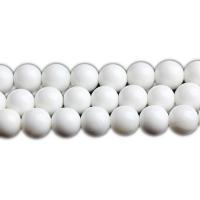 Natural White Shell Beads Round polished DIY white Sold By Strand