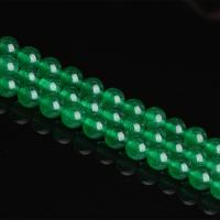 Green Calcedony Beads Round polished DIY green Sold By Strand