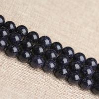 Natural Blue Goldstone Beads, Blue Sandstone, Round, polished, DIY & different size for choice, blue, Sold By Strand