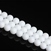 Perles en porcelaine blanche, Rond, poli, DIY & normes différentes pour le choix, blanc, Vendu par brin