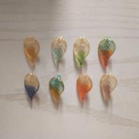 Plants Lampwork Pendants, plated, fashion jewelry & DIY, more colors for choice, 16x26mm, Sold By PC
