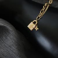 Titanium stål armbånd, Lås, guldfarve belagt, mode smykker, 8x13mm, Længde Ca. 24 cm, Solgt af PC