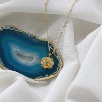 Titanová ocel náhrdelník, Titanium ocel, Evil Eye, barva pozlacený, módní šperky, 12x12x12mm, Prodáno By PC