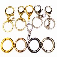 Tibetan Style Key Clasp, with Metal & Stainless Steel, plated, more colors for choice, 25mm, Sold By PC
