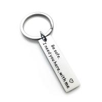 Edelstahl-Schlüssel-Verschluss, Edelstahl, verschiedene Stile für Wahl & mit Brief Muster, 12x50mm, 10PCs/Menge, verkauft von Menge