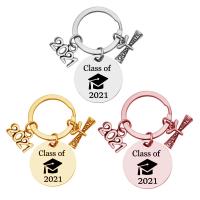 Stainless Steel Key Clasp, plated, different size for choice & with letter pattern, more colors for choice, 10PCs/Lot, Sold By Lot