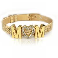 Stainless Steel Watch Band plated Mother Day Jewelry & with rhinestone Length Approx 8.27 Inch Sold By Lot
