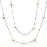 Nerezová ocel Nekclace Chain, Nerez, módní šperky & různé velikosti pro výběr & pro ženy, 100přediva/Lot, Prodáno By Lot