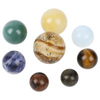 Natural Stone Ball Sphere, with Wood, Round, 8 pieces, 320x130x40mm, Sold By Box