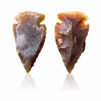 Pendentif en agate de quartz glacé, agate quartz de glace, pointe de flèche, normes différentes pour le choix, couleur de café, Vendu par PC