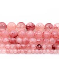 Jade Gyöngyök, perzsa Jade, Kerek, csiszolt, DIY & különböző méretű a választás, rózsaszín, Által értékesített Strand