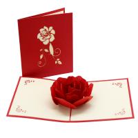 Greeting Card Paper plated 3D effect & hollow red Sold By PC
