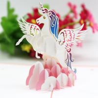 Greeting Card, Paper, Unicorn, plated, 3D effect & hollow, 150x200mm, Sold By PC