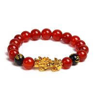 Bracelets en Agate rouge, avec alliage de zinc, Placage, bijoux de mode & styles différents pour le choix, plus de couleurs à choisir, 170x10mm, Vendu par brin