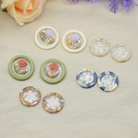 Resin Pendant, with Shell & Plastic Pearl, more colors for choice, 23mm, Sold By PC