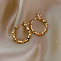 Zink Alloy Huggie Hoop Earring, guldfärg pläterade, för kvinna, 20mm, Säljs av Par