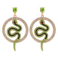 Tibetan Style Drop Earring, plated, for woman & with rhinestone & hollow, more colors for choice, 48x80mm, Sold By Pair