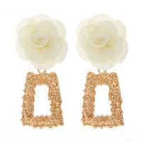 Zinc Alloy Drop Earrings with Chiffon plated for woman Sold By Pair