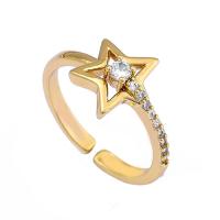 Cubic Zirconia Micro Pave Brass Ring gold color plated micro pave cubic zirconia & for woman 17mm Sold By PC