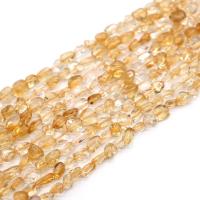 Edelstein-Span, Gelbquarz Perlen, Unregelmäßige, poliert, DIY, gelb, 6x9mm, verkauft von Strang