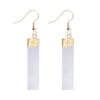 Gypsum Drop Earring, Rectangle, plated, for woman, more colors for choice, 100mm, Sold By Pair