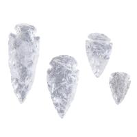 Quartz Gemstone Pendants, Clear Quartz, arrowhead, DIY & different size for choice & no hole, Crystal Foiled, Sold By PC