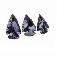 Gemstone Pendants Jewelry, Natural Stone, arrowhead, plated, DIY & no hole, more colors for choice, 20-40mm, Sold By PC