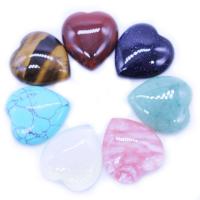 Natural Gemstone Cabochons, Natural Stone, Heart, polished, DIY, more colors for choice, 22x25mm, Sold By PC