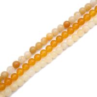 Natural Jade Beads, Jade Yellow, Round, polished, DIY & different size for choice, more colors for choice, Sold By Strand