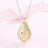 Brass Necklace plated fashion jewelry & for woman & with rhinestone nickel lead & cadmium free Sold By PC
