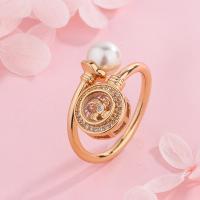 Brass Open Finger Ring plated fashion jewelry & for woman & with rhinestone golden nickel lead & cadmium free Sold By PC