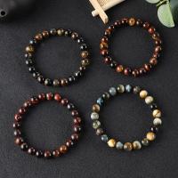 Natural Tiger Eye Bracelets plated fashion jewelry 170mm Sold By Strand
