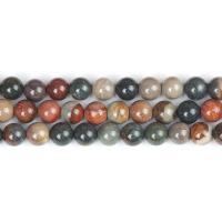 Natural Picture Jasper Beads plated DIY multi-colored Sold By PC