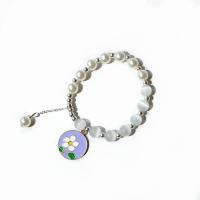 Cats Eye Bracelets Zinc Alloy with Cats Eye & Plastic Pearl plated Adjustable & for woman 140/200x(10x15)mm Sold By Strand