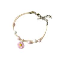 Fashion Create Wax Cord Bracelets with Porcelain & Zinc Alloy plated Adjustable & for woman & enamel 140/ Sold By Strand