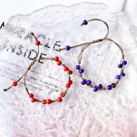 Mode créer Bracelets cordon de cire, corde de cire, avec porcelaine, Placage, Réglable & pour femme & émail, plus de couleurs à choisir, 180/250x6mm, Vendu par brin