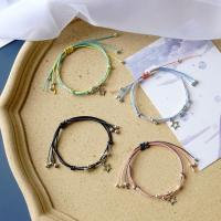 Fashion Create Wax Cord Bracelets with Zinc Alloy plated Adjustable & for woman & enamel Sold By Strand