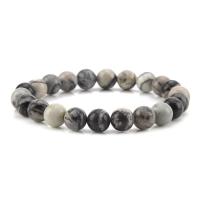 Gemstone Bracelets, Natural Stone, Round, 8x8mm, Sold By Strand