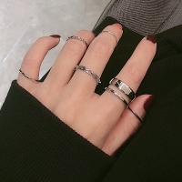 Brass Finger Ring, plated, 7 pieces & for woman, more colors for choice, 14mm,15mm,16mm,17mm, Sold By Set