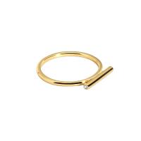 Brass δάχτυλο του δακτυλίου, Ορείχαλκος, διαφορετικό μέγεθος για την επιλογή & για τη γυναίκα, χρυσαφένιος, 16.50mm, Sold Με PC
