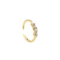 Cubic Zirconia Micro Pave Brass Ring plated Adjustable & micro pave cubic zirconia & for woman 3.50mm Sold By PC
