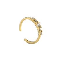Cubic Zirconia Micro Pave Brass Ring, plated, Adjustable & micro pave cubic zirconia & for woman, more colors for choice, 3mm, Sold By PC