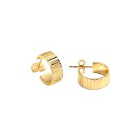 Messing Stud ørering, guldfarve belagt, Micro Pave cubic zirconia & for kvinde, 15x5.70mm, Solgt af par