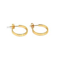 Brass Stud Earring, gold color plated, for woman, 20x3mm, Sold By Pair