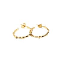 Messing Huggie Hoop Earring, gold plated, voor vrouw, 22x3mm, Verkocht door pair