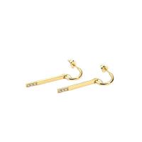 Cubic Zirconia Micro Pave Brass Earring, gold color plated, micro pave cubic zirconia & for woman, 41x2mm, Sold By Pair