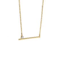 Cubic Zircon Micro Pave Brass Necklace, with 1.96 inch extender chain, gold color plated, micro pave cubic zirconia & for woman, 25x3.20mm, Sold Per Approx 17.71 Inch Strand
