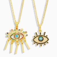 مكعب الزركون مايكرو تمهيد النحاس قلادة, مع فيروز, مجوهرات الموضة & الصغرى تمهيد زركون, المزيد من الألوان للاختيار, تباع بواسطة حبلا