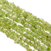 Peridot Stone Beads, irregular, polished, DIY, olive green, 4x7mm, Sold By Strand